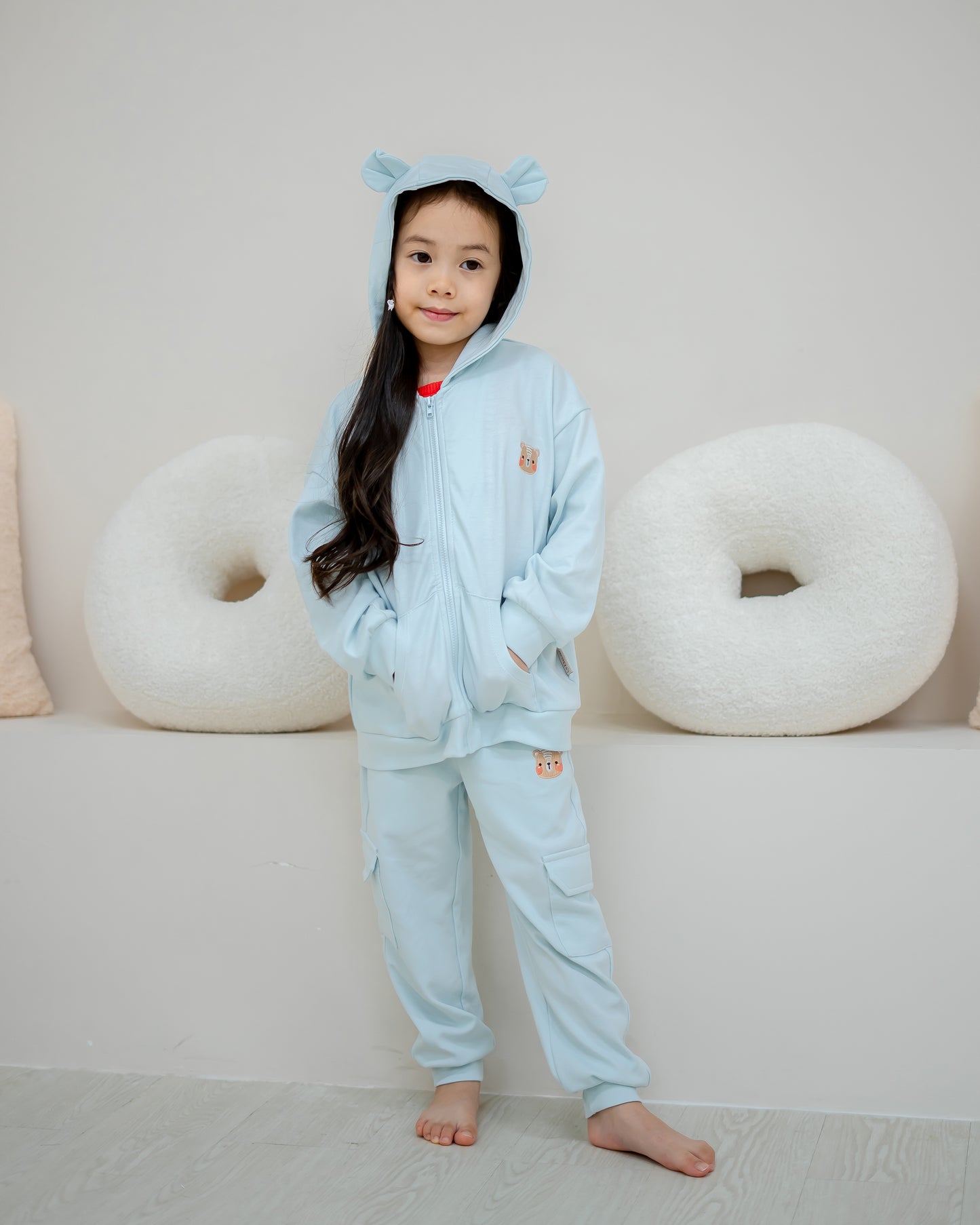 VOYABEAR HOODED JACKET IN SKY BLUE