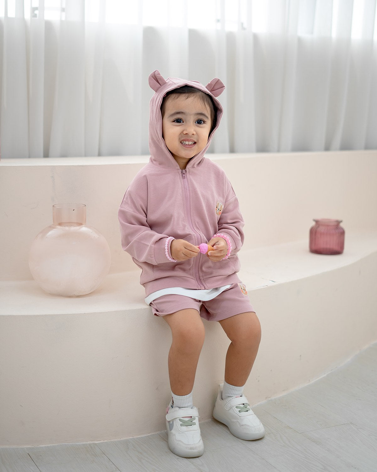 VOYABEAR HOODED JACKET IN TEA ROSE