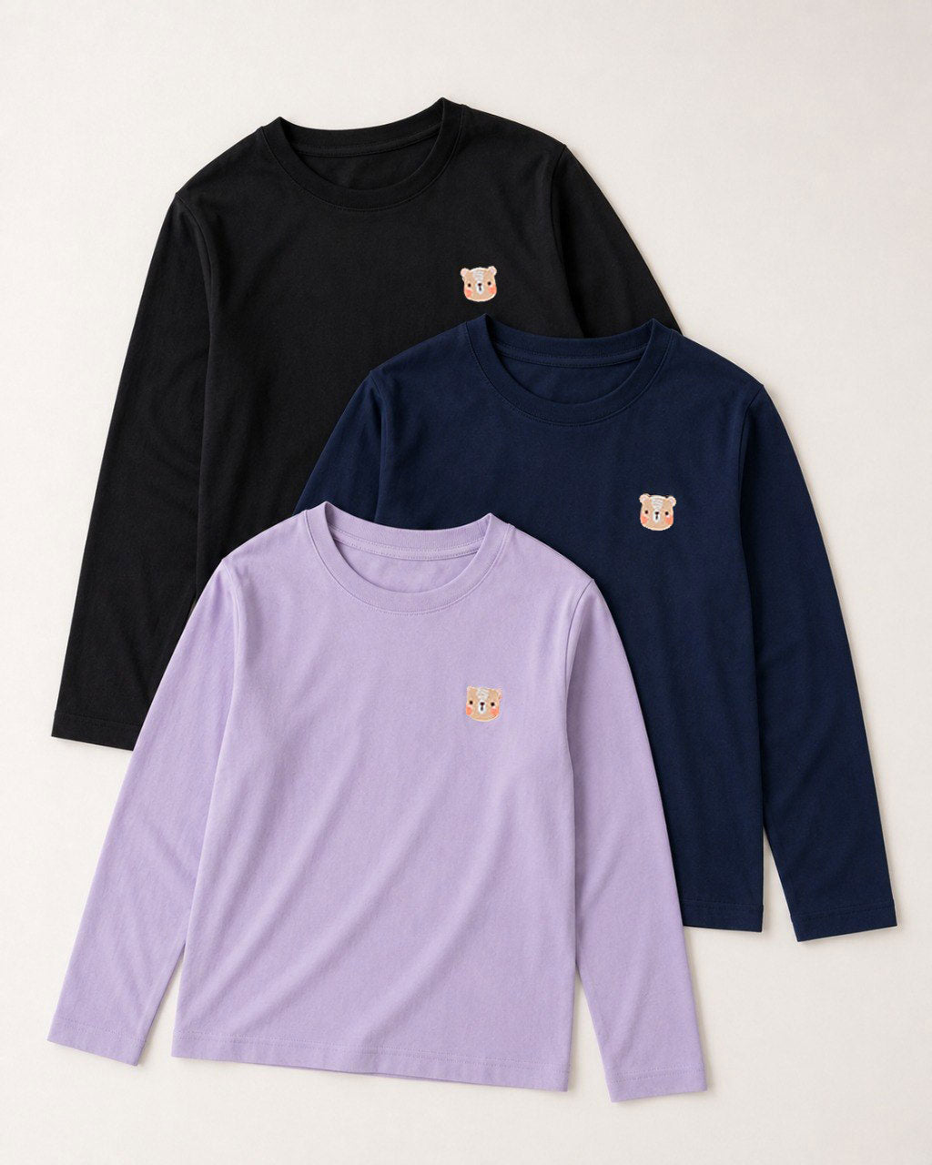 (PRE ORDER) LEBEAR ADULT SIGNATURE EMBROIDERY LONG SLEEVE TEE IN BLACK