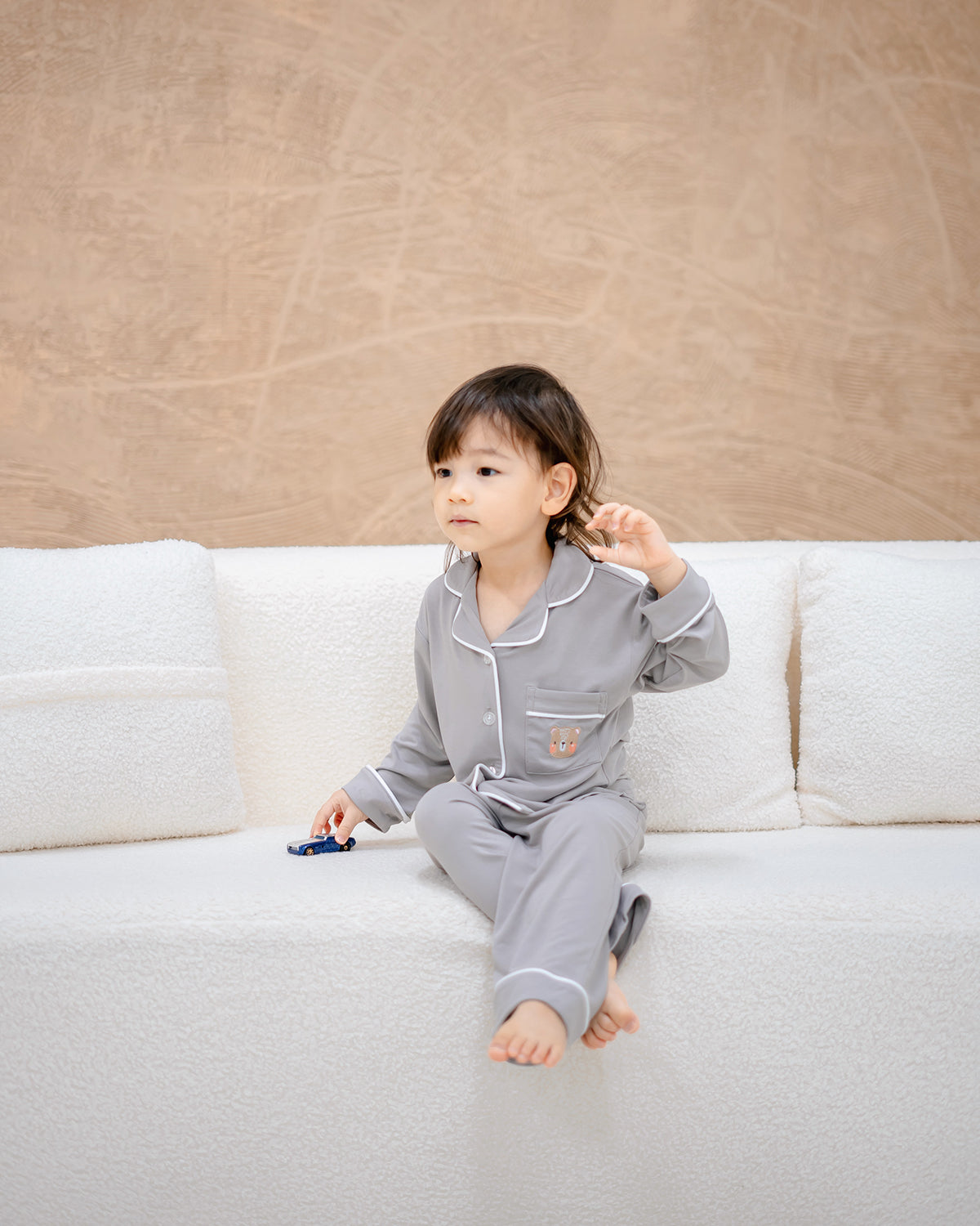 LEBEAR KIDS BAMBOO PYJAMAS PANTS SET IN GENTLE GREY