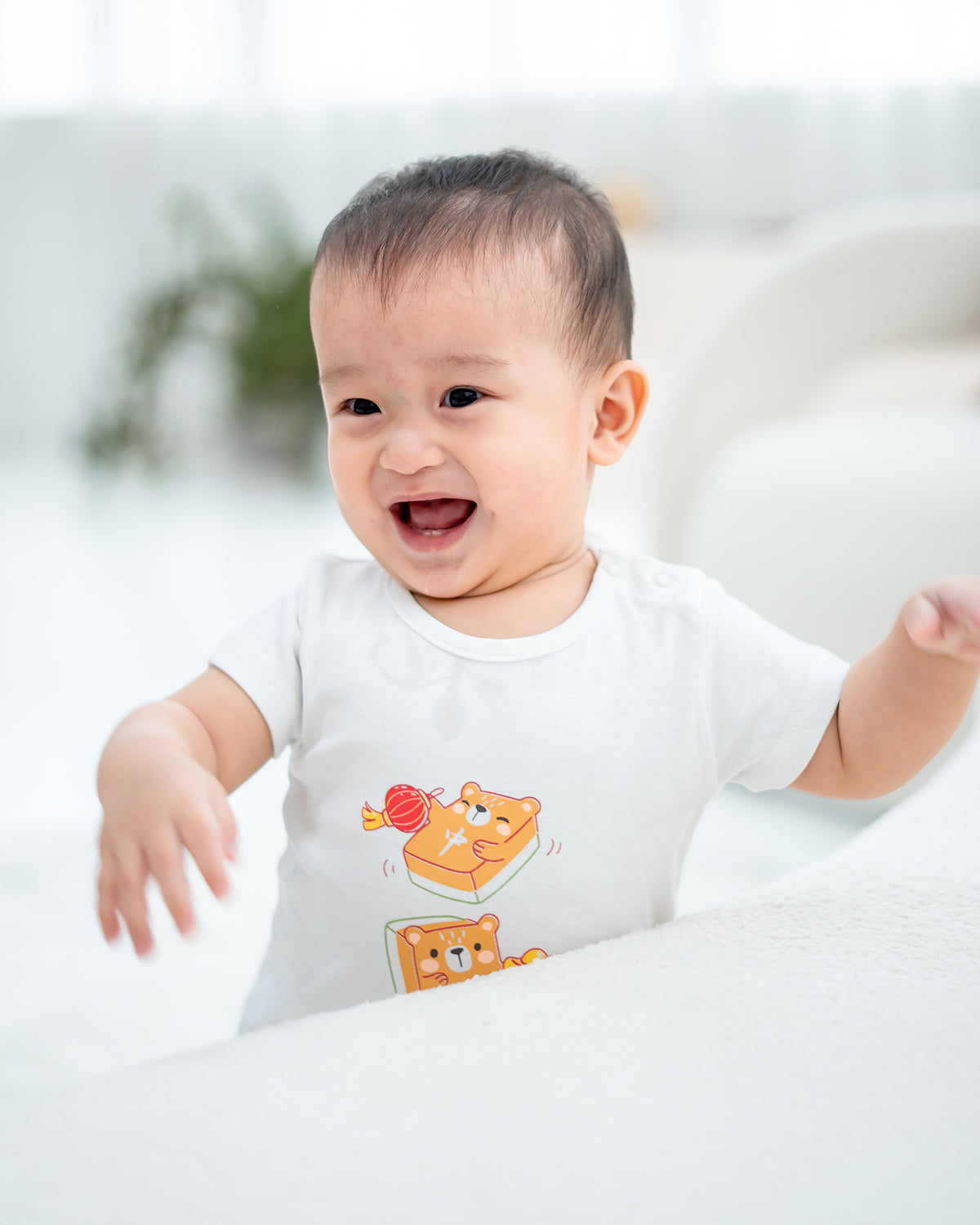 LEBEAR MAHJONG ONESIE IN WHITE