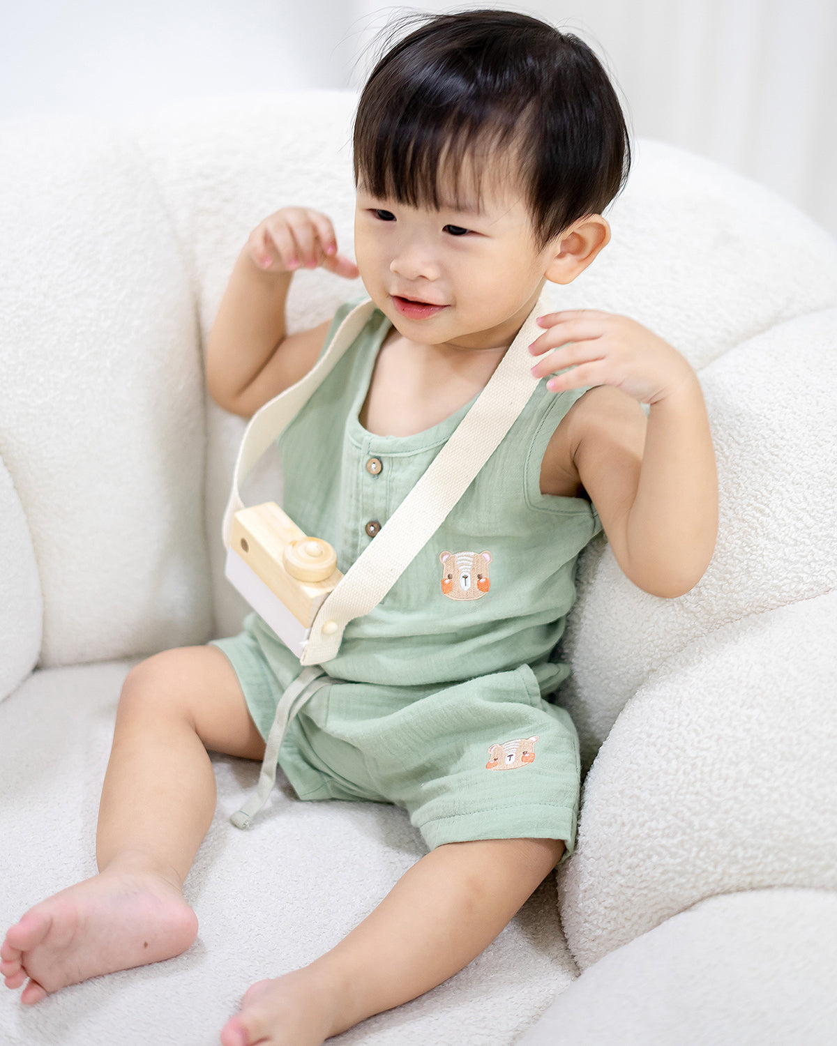 LEBEAR SIGNATURE TANK TOP SET IN SAGE GREEN