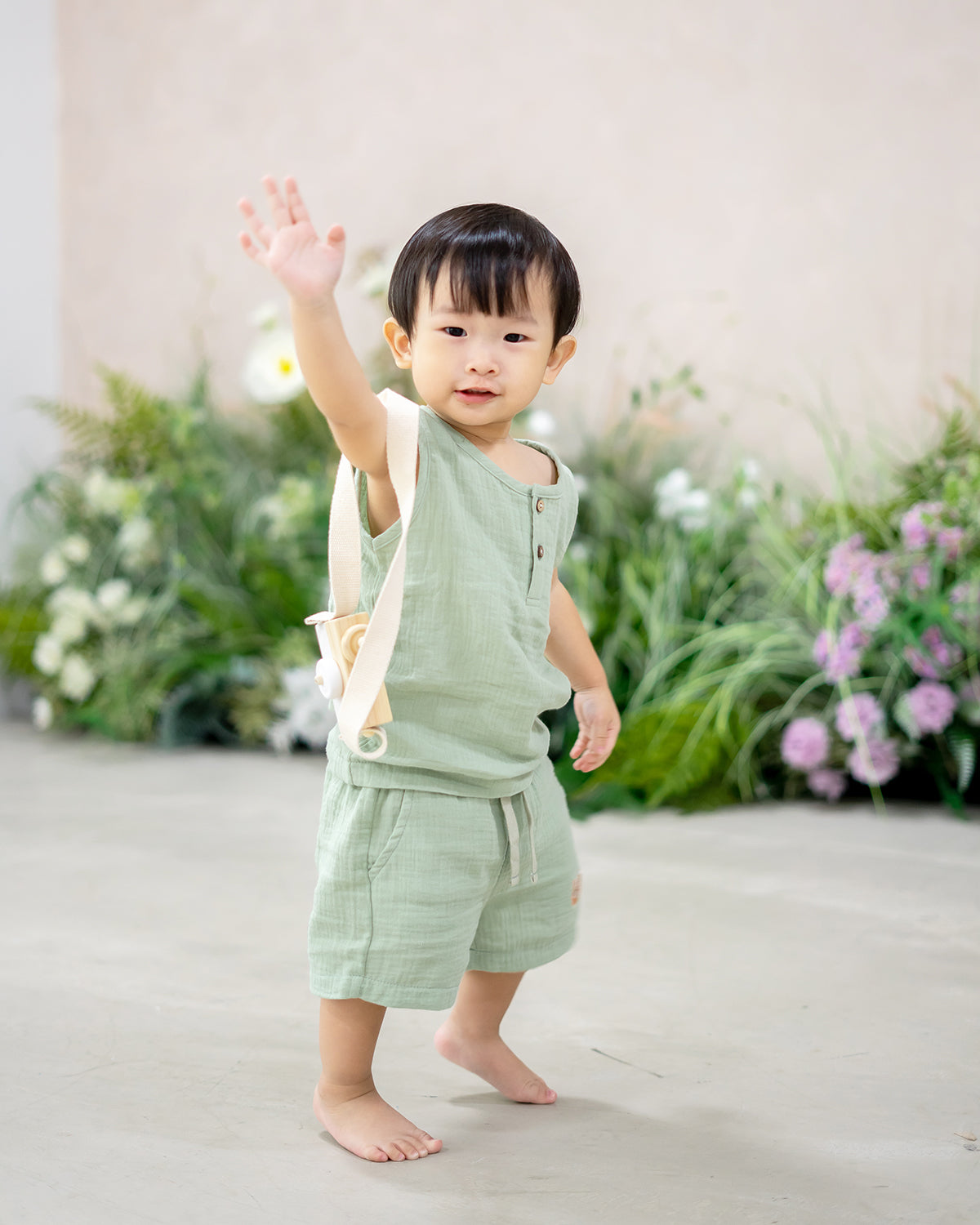 LEBEAR SIGNATURE TANK TOP SET IN SAGE GREEN