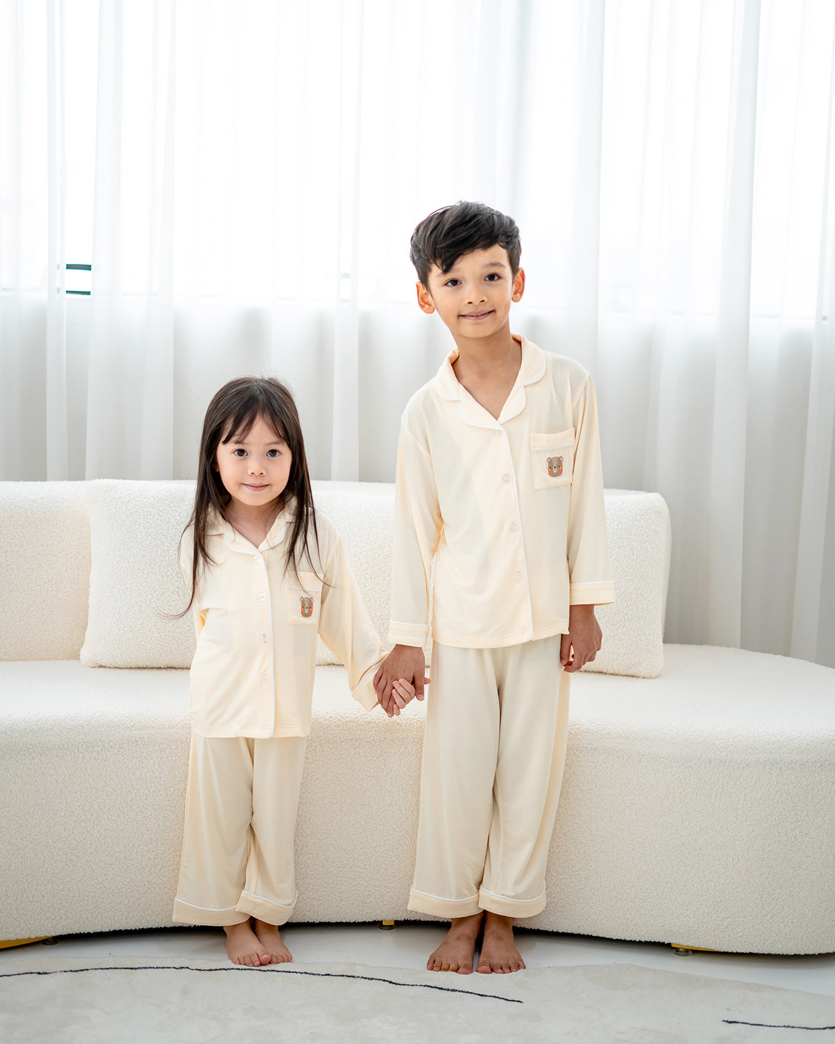 LEBEAR LUXE COMFORT PYJAMAS IN CREAM