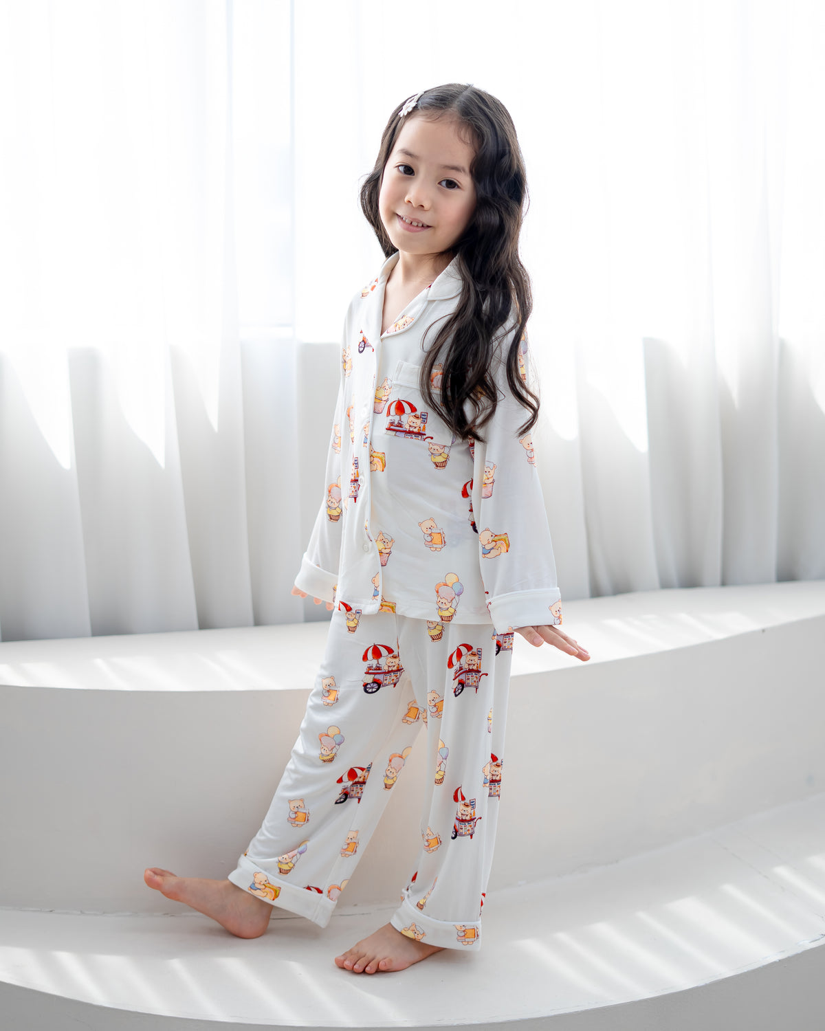 UNCLE BEAR ICE CREAM TRUCK KIDS BAMBOO PYJAMAS PANTS SET