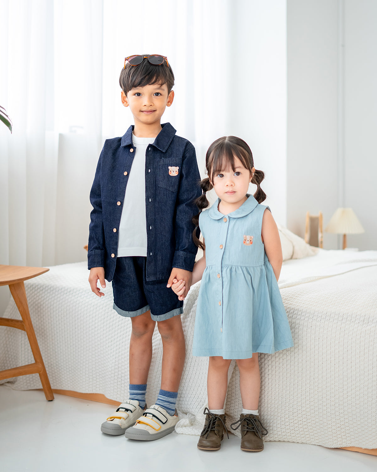 LEBEAR LIGHT WASH DENIM DRESS