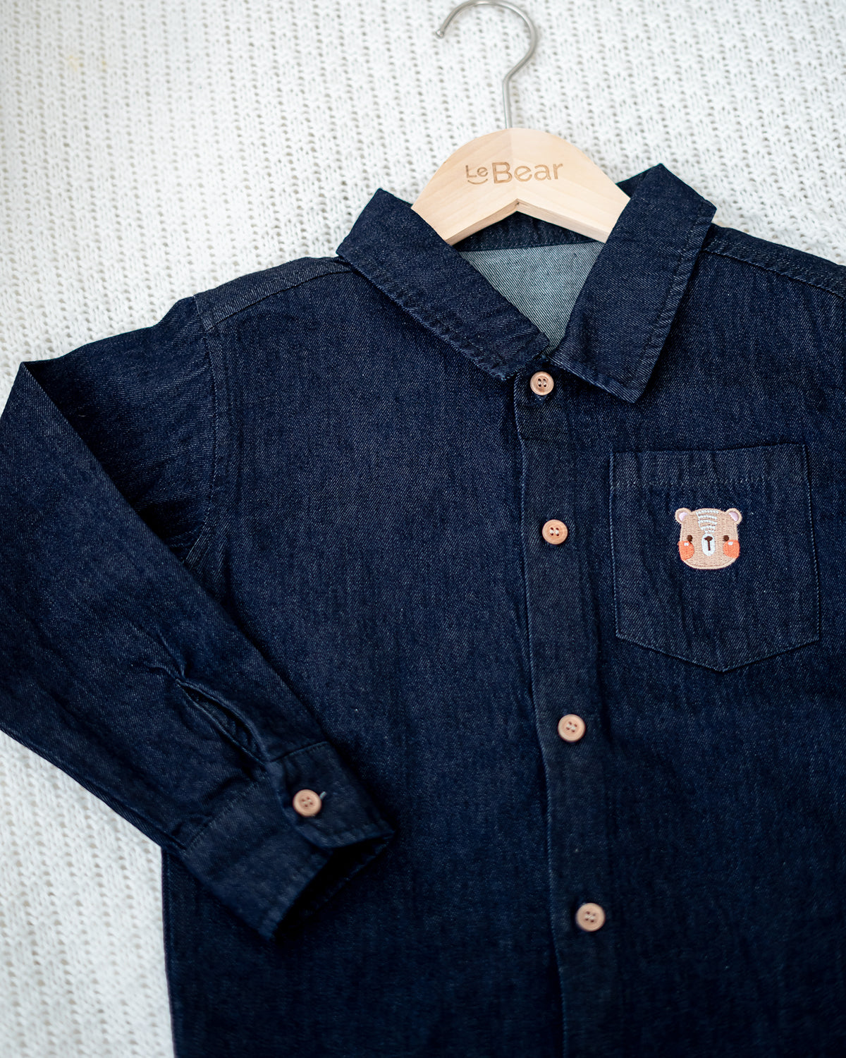 LEBEAR DENIM SHIRT IN DARK WASH