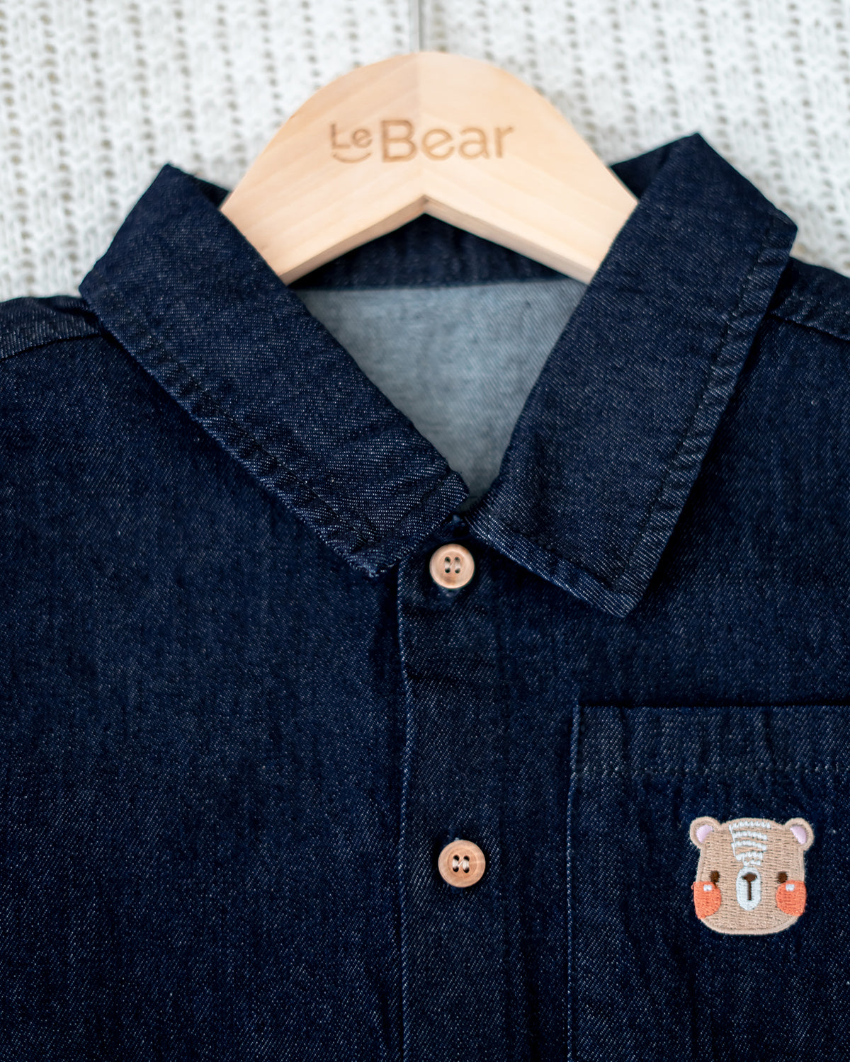 LEBEAR DENIM SHIRT IN DARK WASH