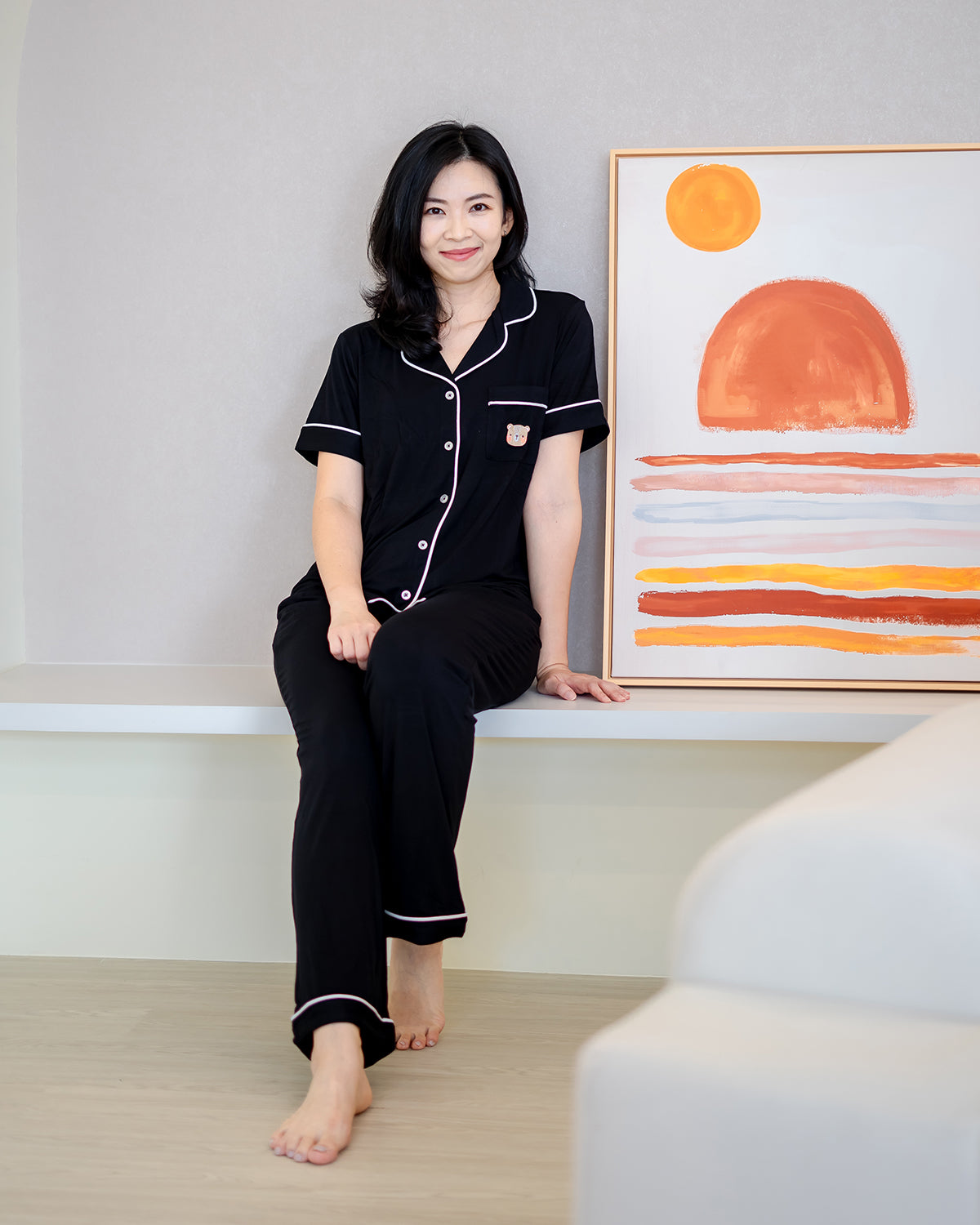 LEBEAR ADULT LUXE COMFORT PYJAMAS PANTS IN BLACK