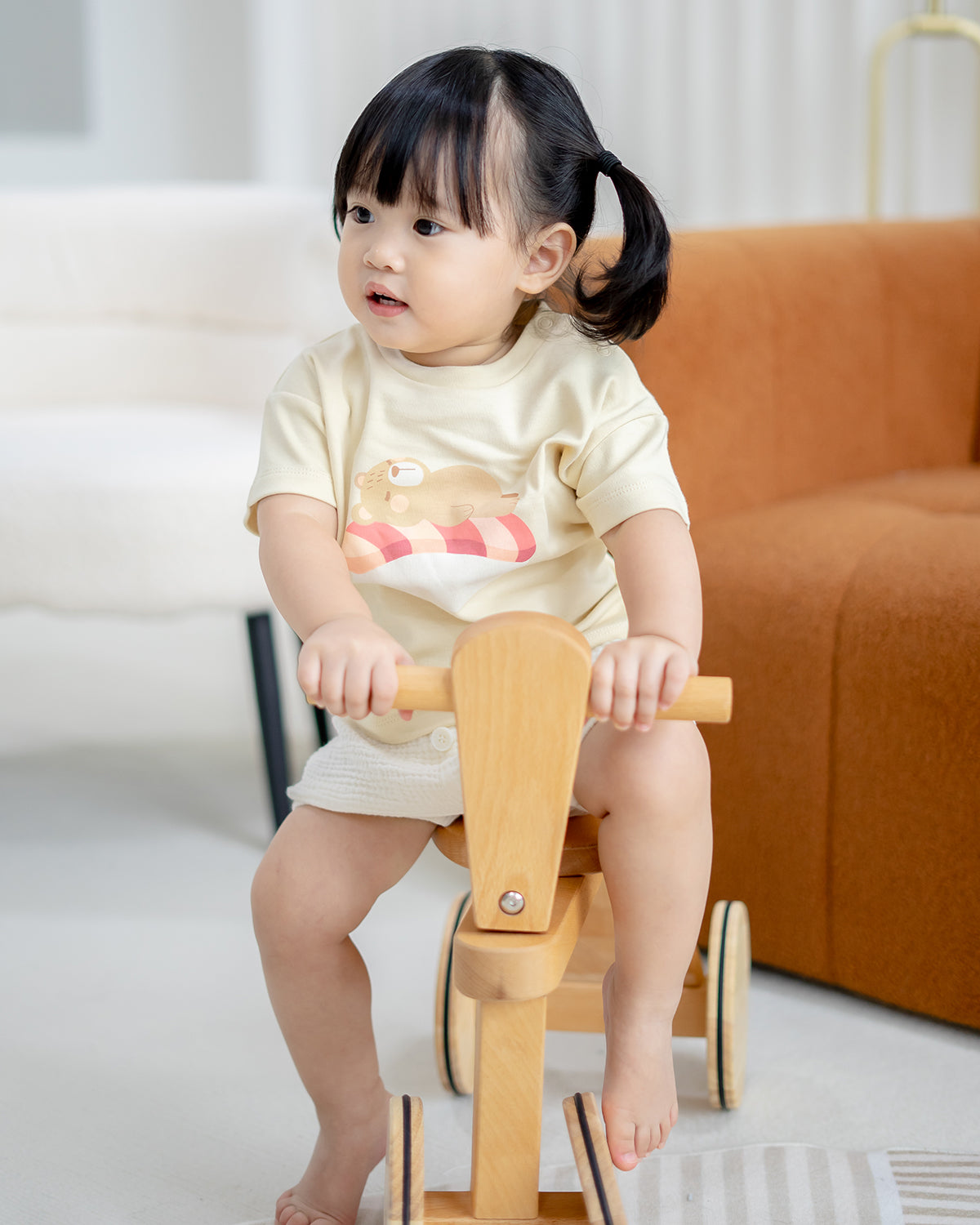 Sleeping Sushi Bear Top in Beige