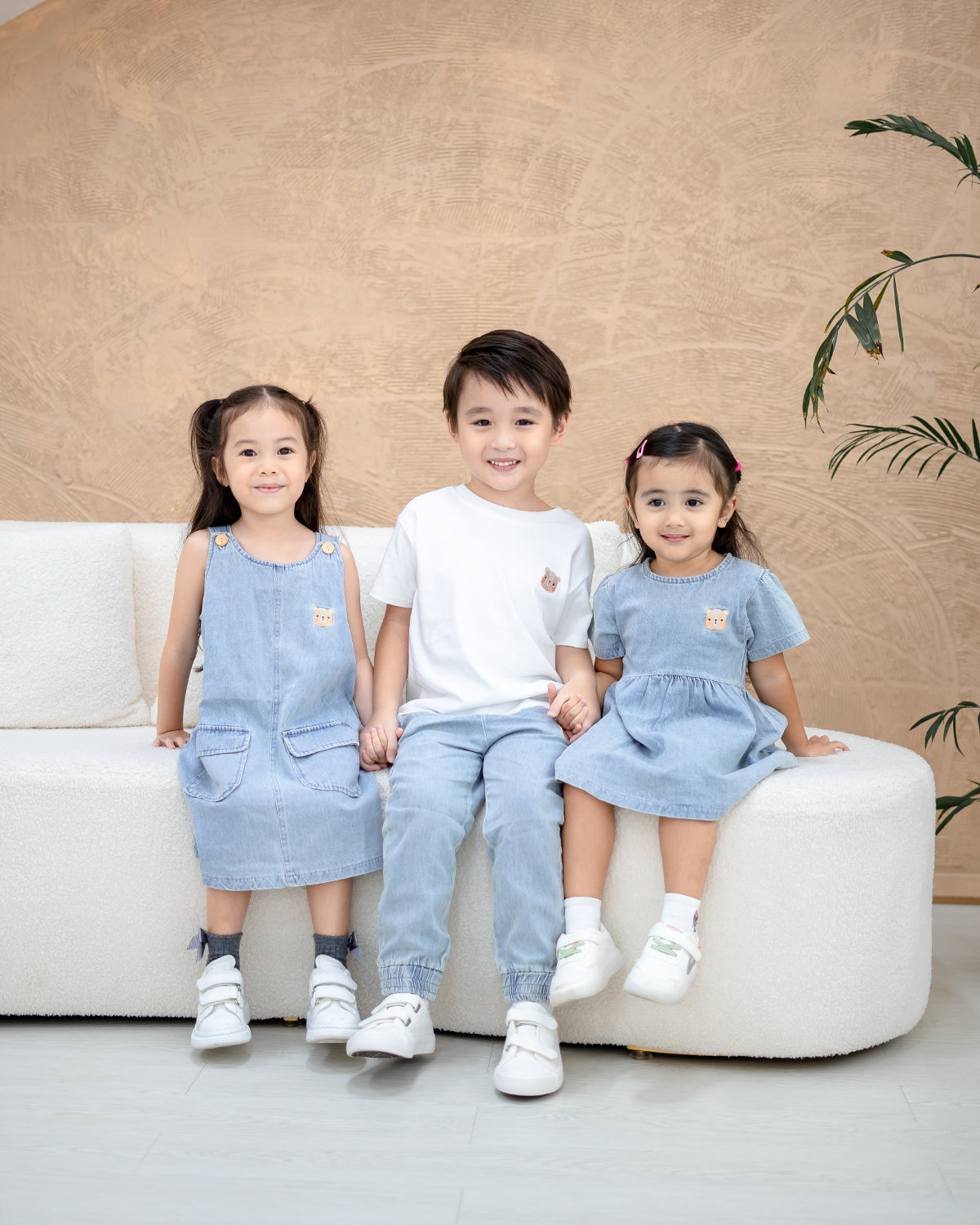 LEBEAR LUNA DENIM TWIRL DRESS