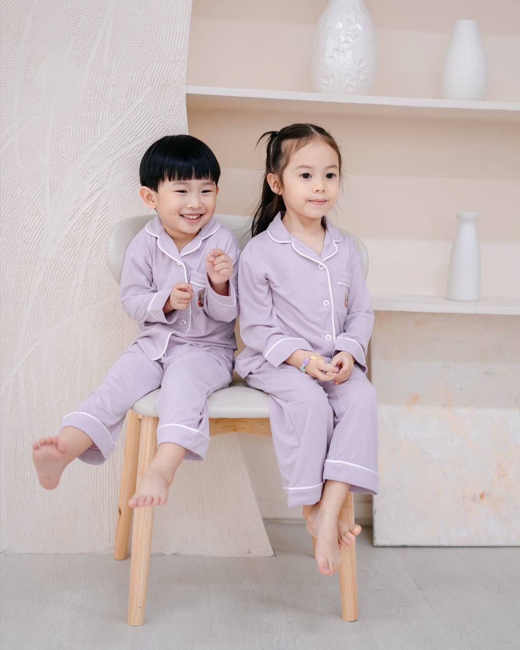 LEBEAR KIDS BAMBOO PYJAMAS PANTS SET IN LILAC