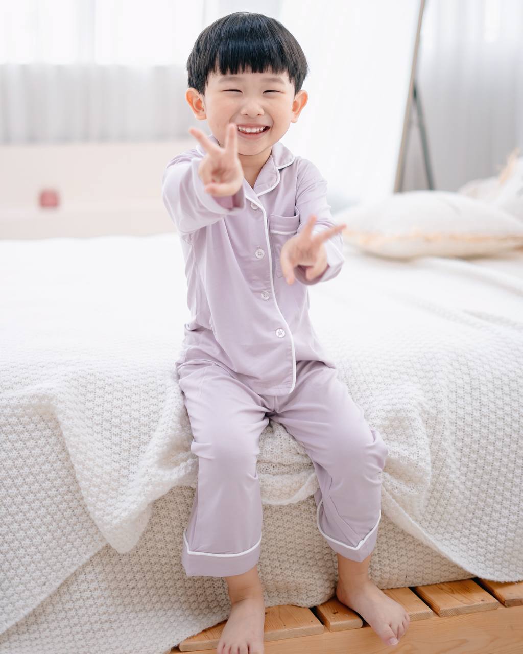 LEBEAR LUXE COMFORT PYJAMAS IN LILAC