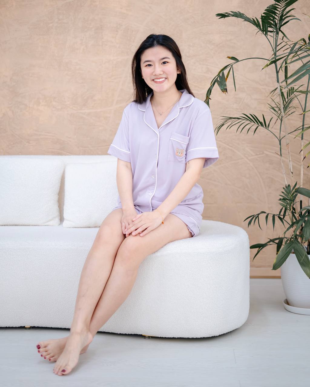 LEBEAR ADULT BAMBOO PYJAMAS SHORTS SET IN LILAC