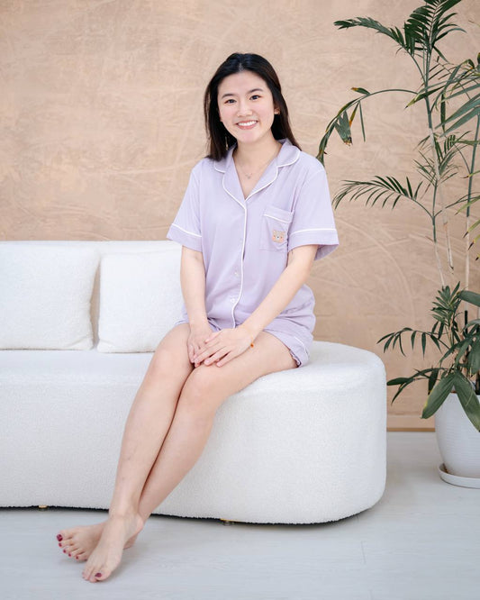 LEBEAR ADULT LUXE COMFORT PYJAMAS IN LILAC