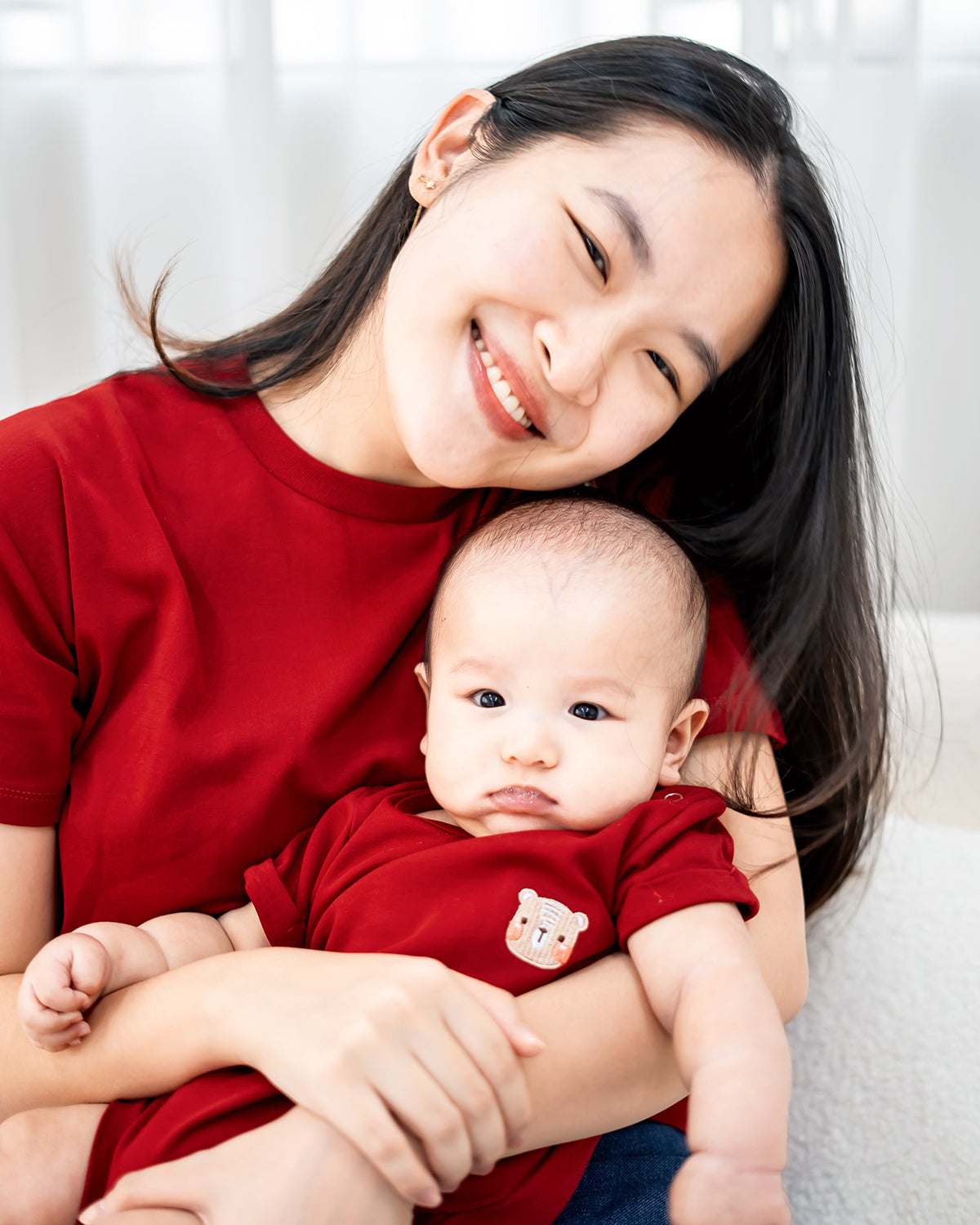 LEBEAR ADULT SIGNATURE EMBROIDERY TEE IN RED