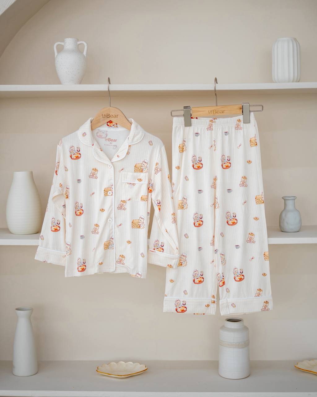LeBear kids Kaya Butter Toast bamboo pyjamas made from OEKO-TEX certified fabric, soft breathable cooling sleepwear for children in Singapore