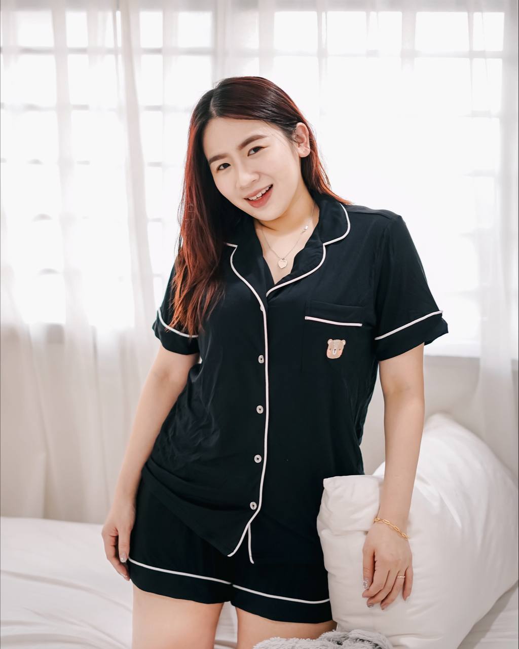 Lebear luxury black bamboo pyjamas set for adults – OEKO-TEX certified, breathable and soft