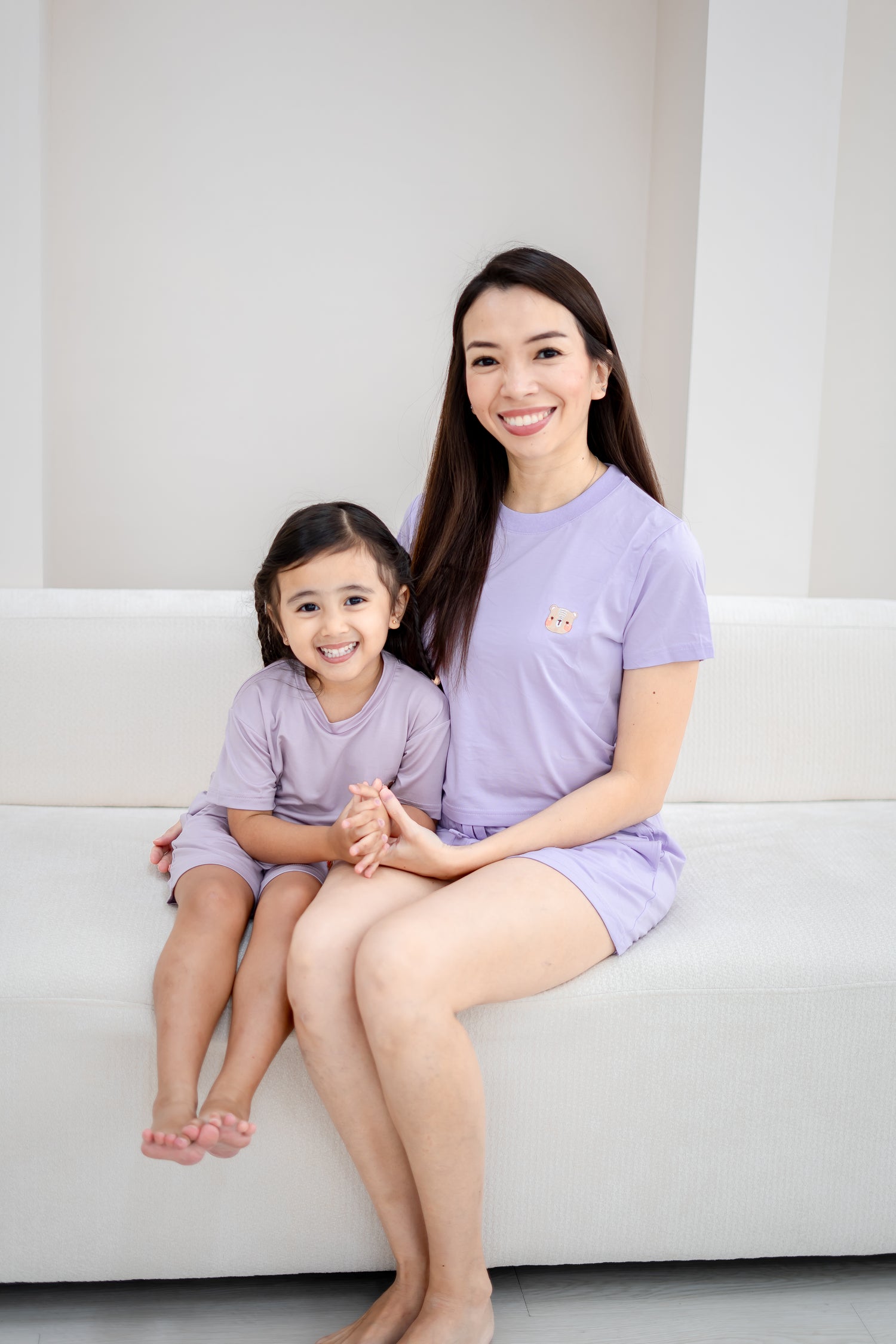 LeBear TENCEL™ Crop Lounge Set lavender matching mother daughter outfit soft breathable family loungewear Singapore