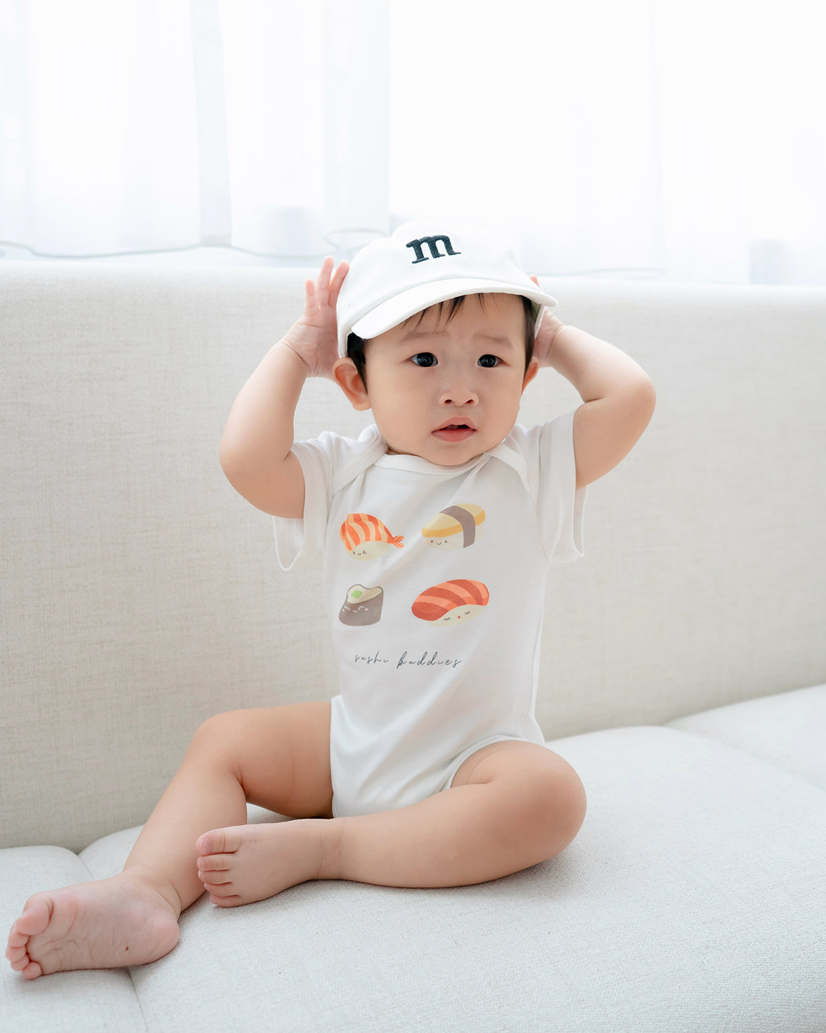 Sushi Buddies Onesie in White