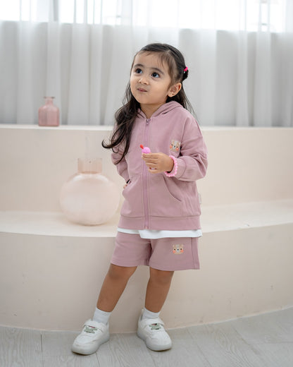 VOYABEAR HOODED JACKET IN TEA ROSE