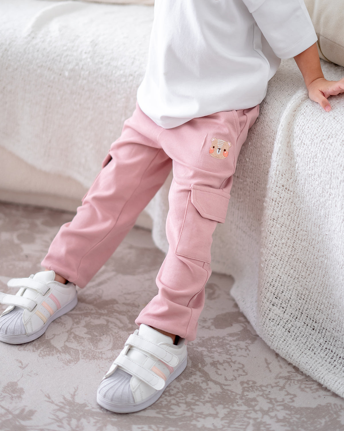 LEBEAR UTILITY JOGGER PANTS IN TEA ROSE