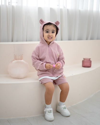 VOYABEAR HOODED JACKET IN TEA ROSE