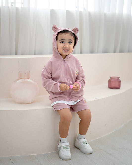 VOYABEAR HOODED JACKET IN TEA ROSE