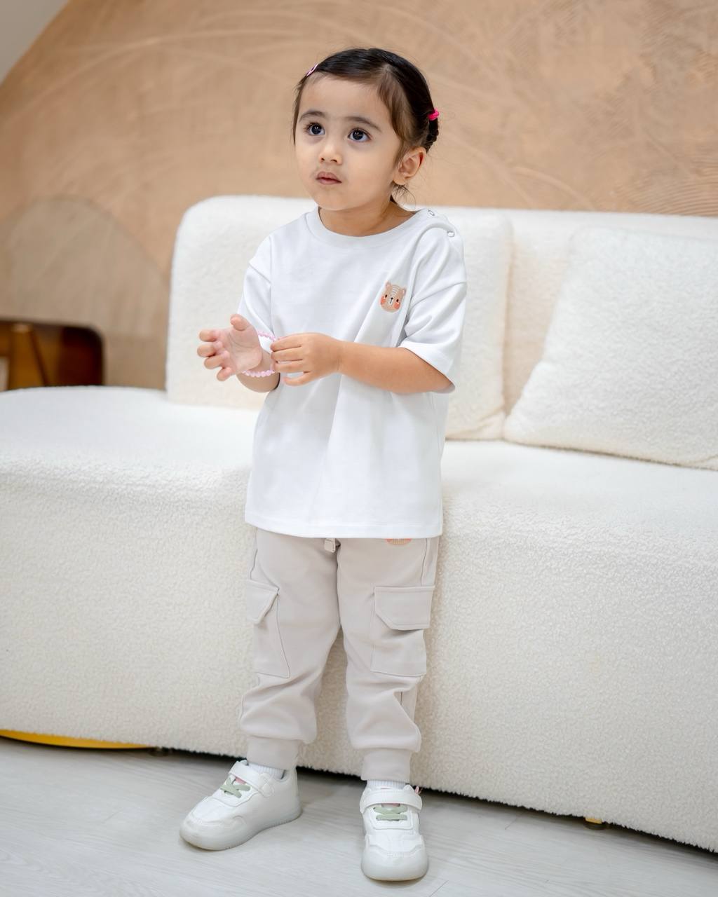 LEBEAR UTILITY JOGGER PANTS IN BEIGE