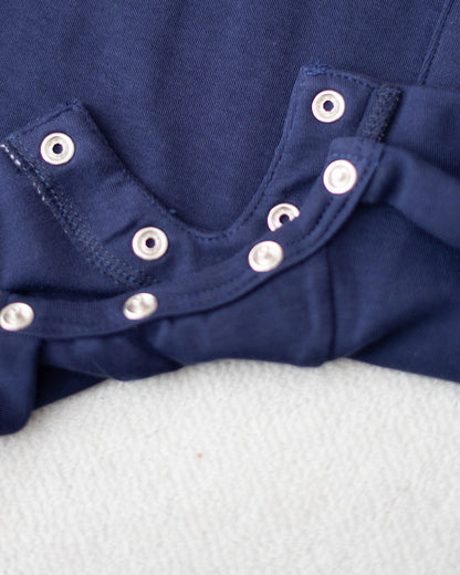 LEBEAR SIGNATURE EMBROIDERY ONESIE IN DEEP SEA BLUE