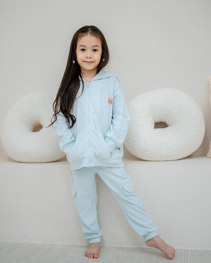 VOYABEAR HOODED JACKET IN SKY BLUE