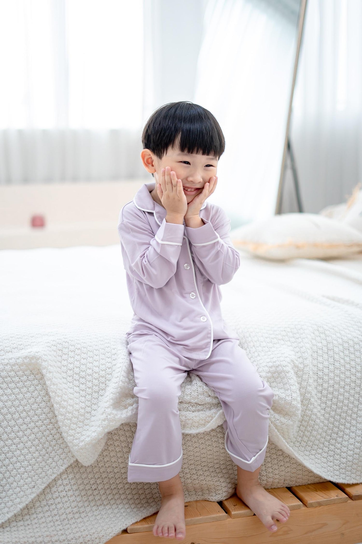 LEBEAR KIDS BAMBOO PYJAMAS PANTS SET IN LILAC