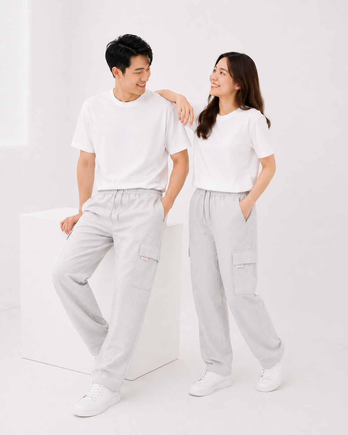 LEBEAR ADULT UTILITY CARGO PANTS IN CLOUD GREY
