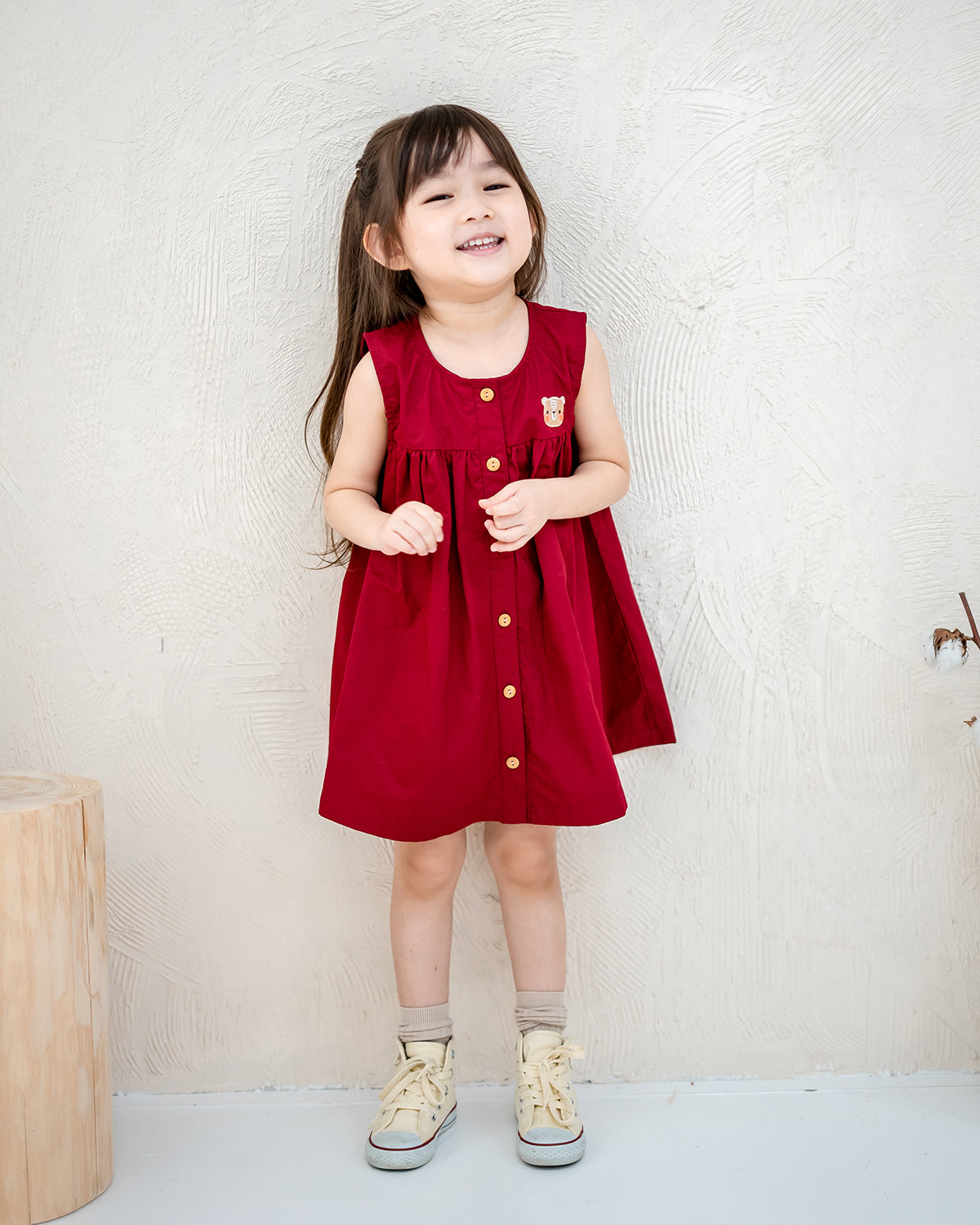 LEAH BABYDOLL DRESS IN RED