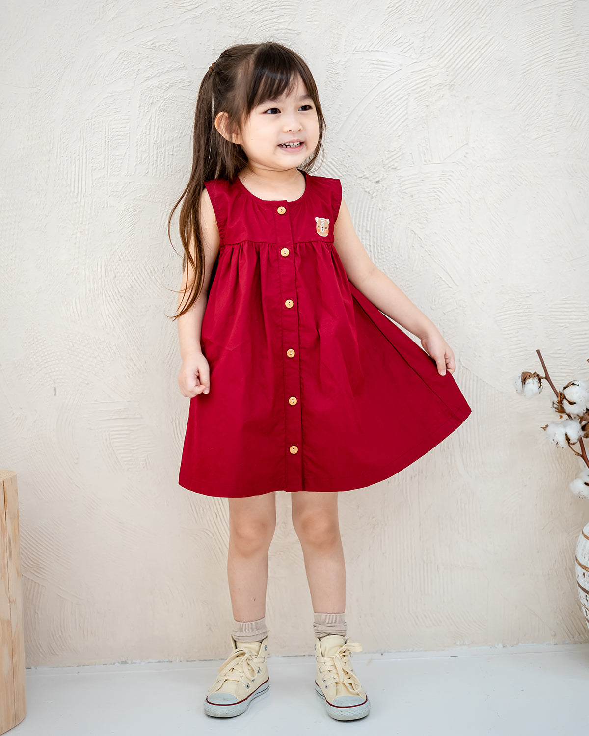 LEAH BABYDOLL DRESS IN RED