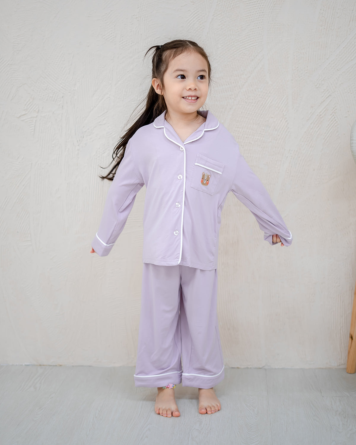 LEBEAR KIDS BAMBOO PYJAMAS PANTS SET IN LILAC