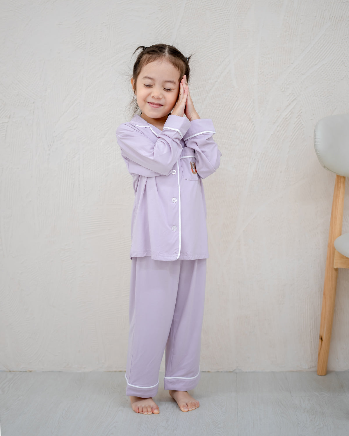 LEBEAR KIDS BAMBOO PYJAMAS PANTS SET IN LILAC