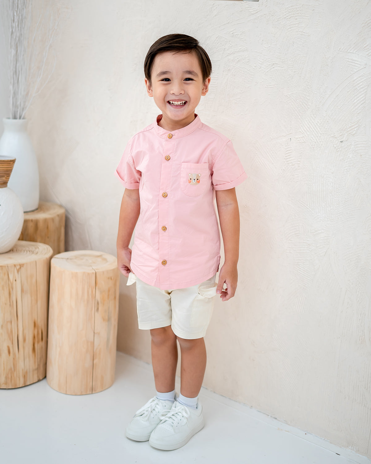 ASA MANDARIN COLLAR IN LIGHT PINK