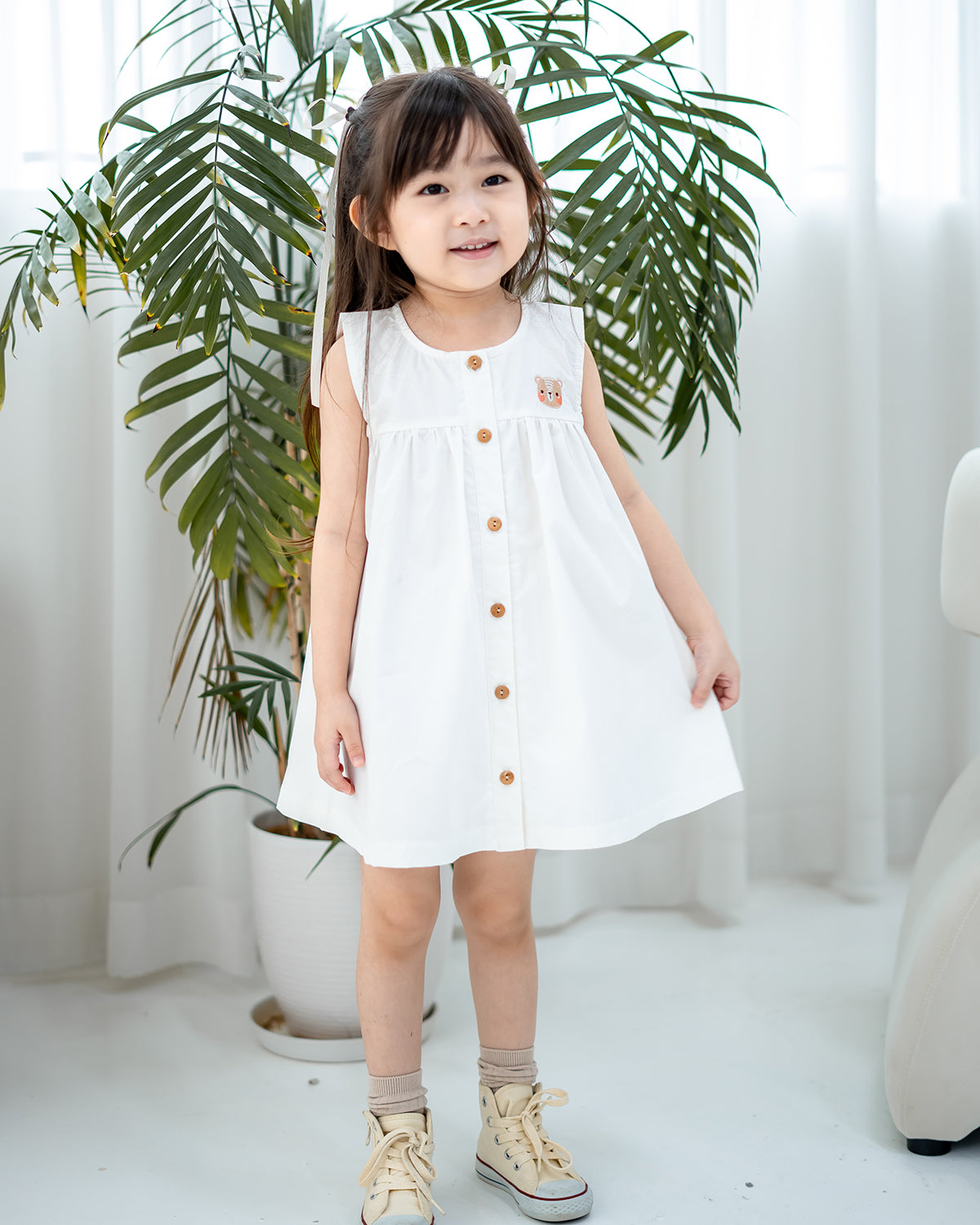 LEAH BABYDOLL DRESS IN WHITE