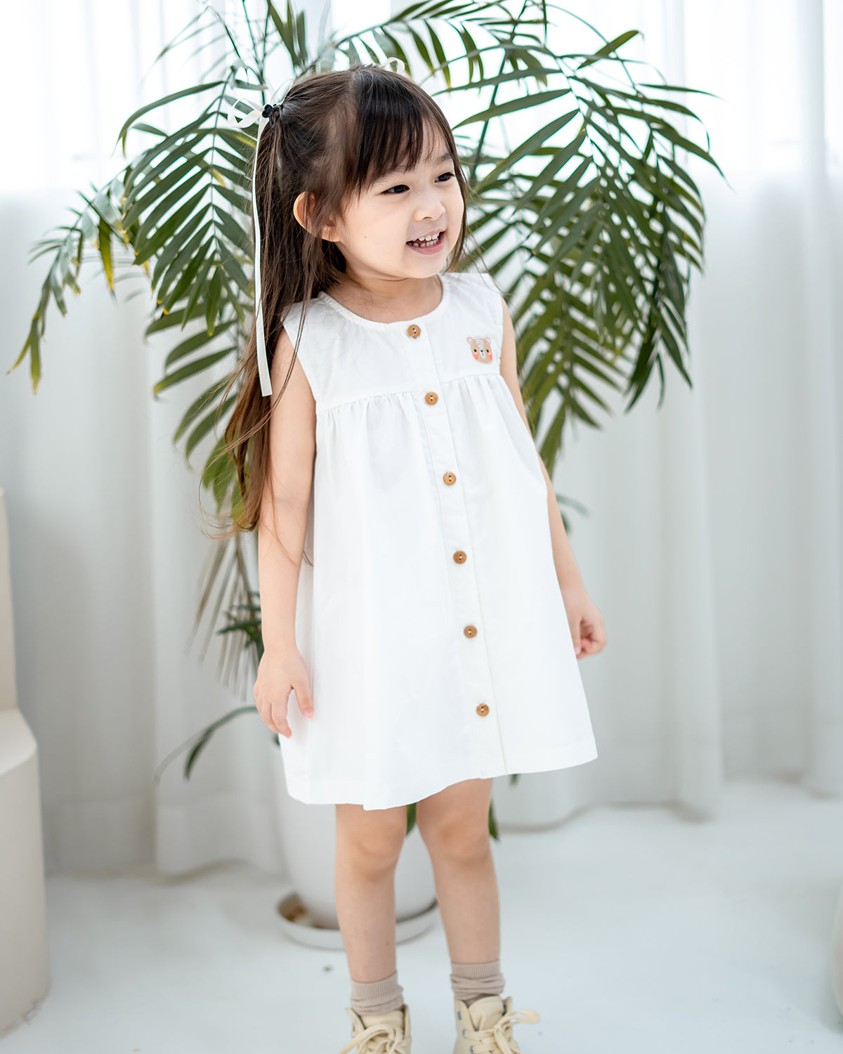 LEAH BABYDOLL DRESS IN WHITE