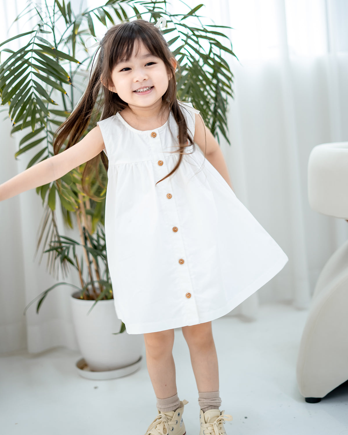 LEAH BABYDOLL DRESS IN WHITE