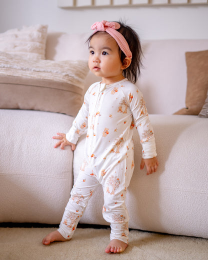 MUSHROOM BEAR BAMBOO SLEEPSUIT