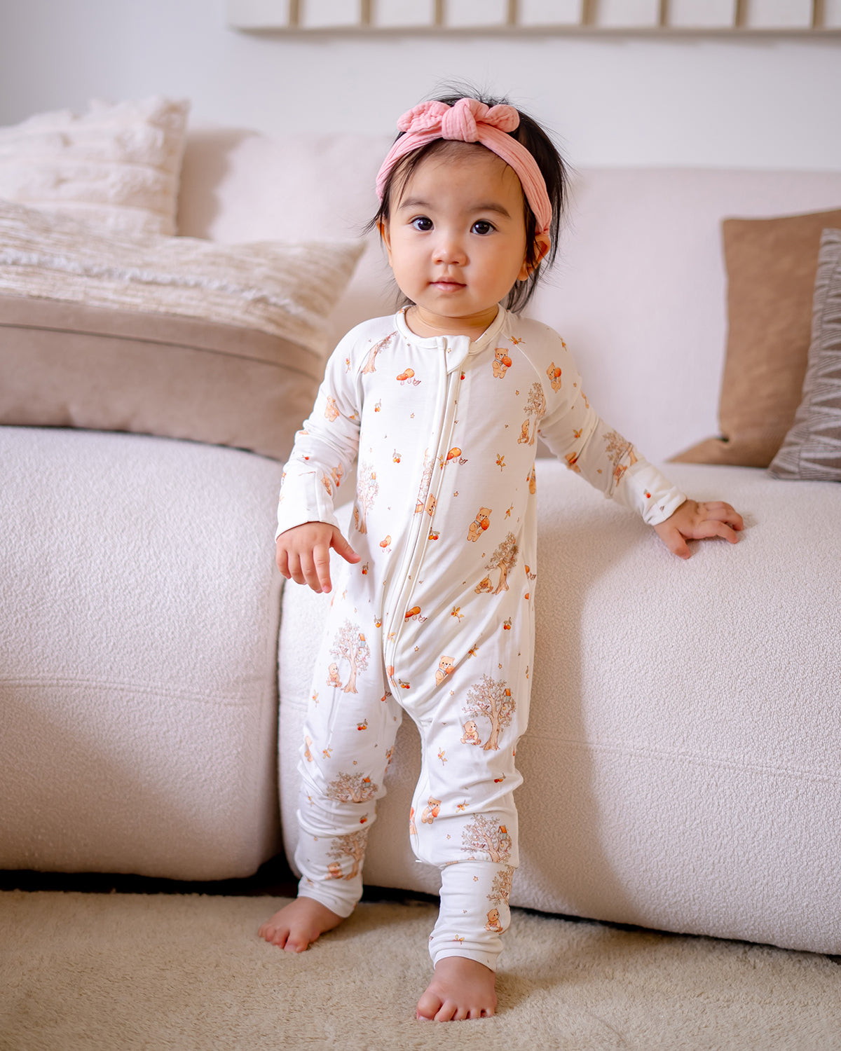 MUSHROOM BEAR BAMBOO SLEEPSUIT