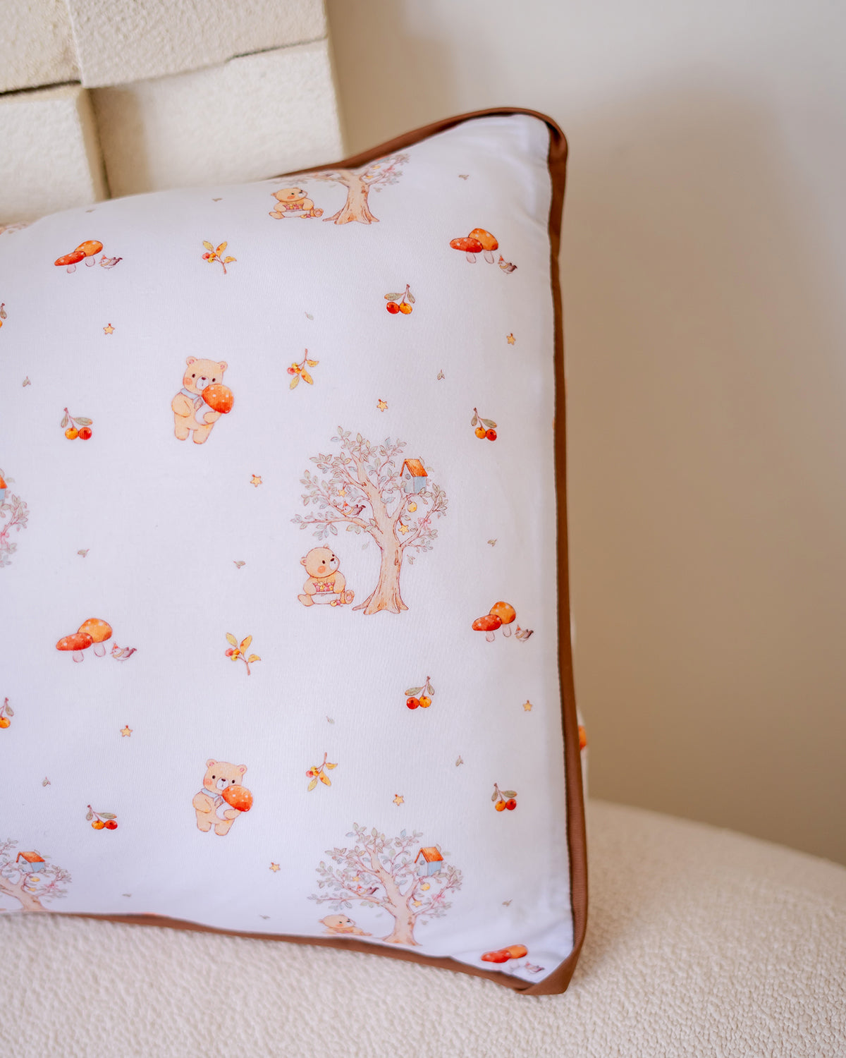 [PILLOW] MUSHROOM BEAR TENCEL LYOCELL TODDLER HEAD PILLOW