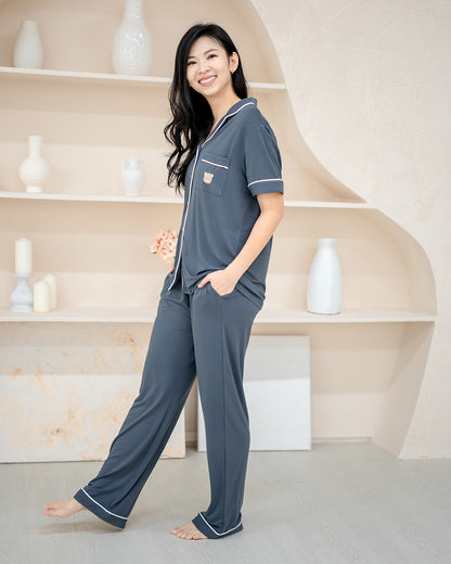 LEBEAR ADULT LUXE COMFORT PYJAMAS IN SLATE GREY