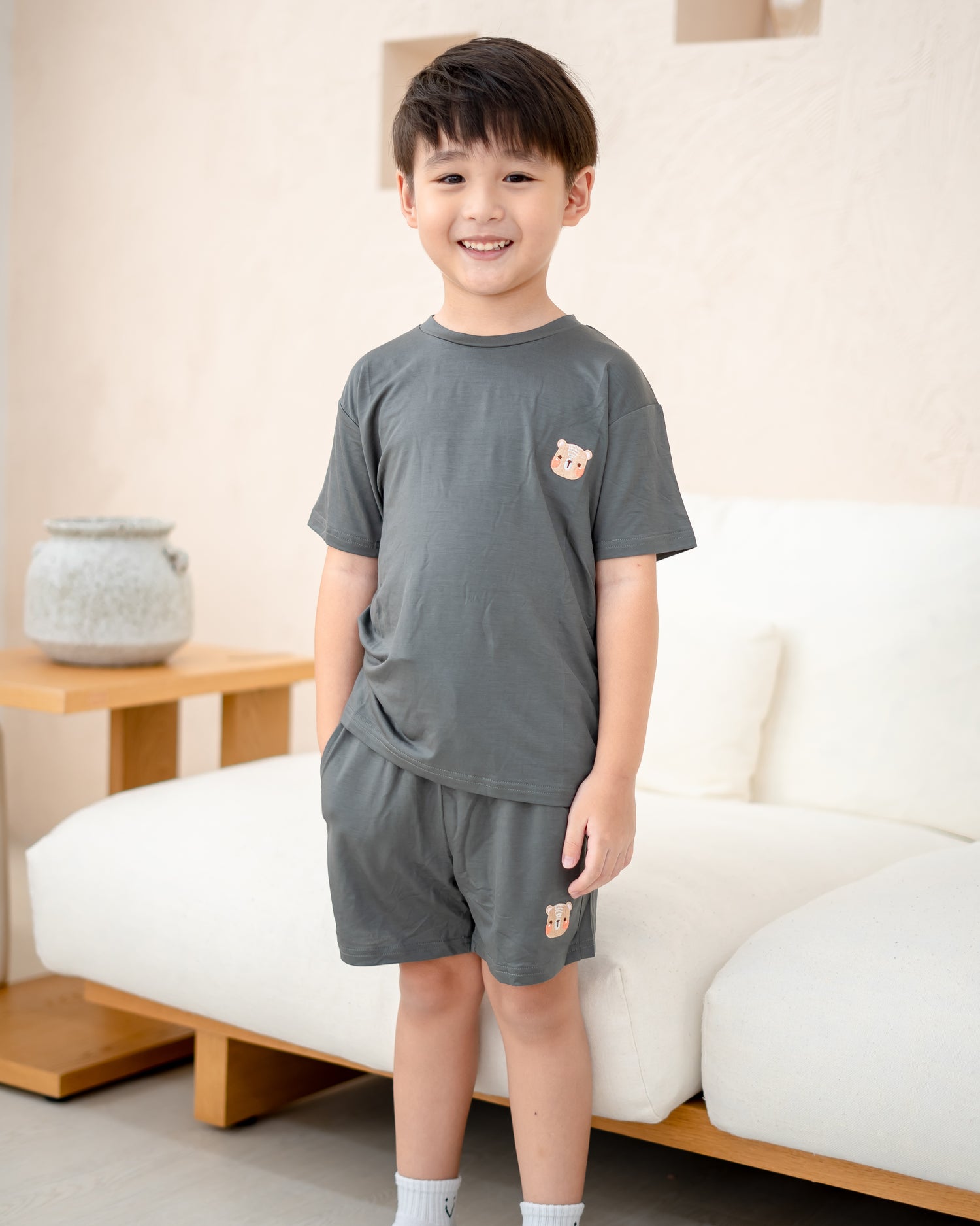 LEBEAR KIDS TENCEL™ LOUNGE SET IN GREY