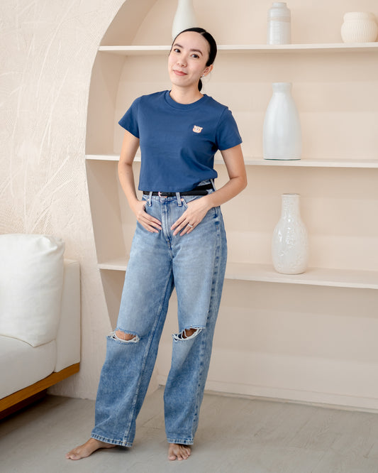 LEBEAR WOMEN'S CROPPED TOP IN ROYAL BLUE