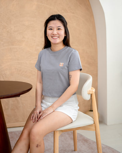 LEBEAR WOMEN'S CROPPED TOP IN LIGHT GREY