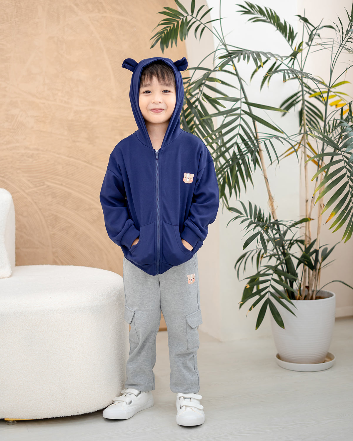 VOYABEAR HOODED JACKET IN DEEP SEA NAVY