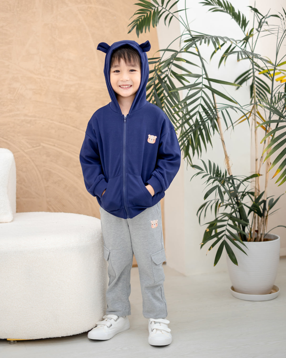 VOYABEAR HOODED JACKET IN DEEP SEA NAVY
